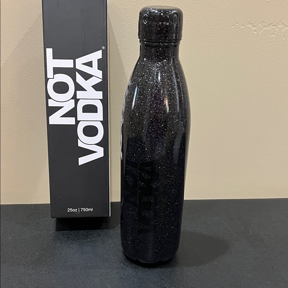 Not Vodka | Glittery Black Insulated Water Bottle | 25oz - Picture 9 of 9